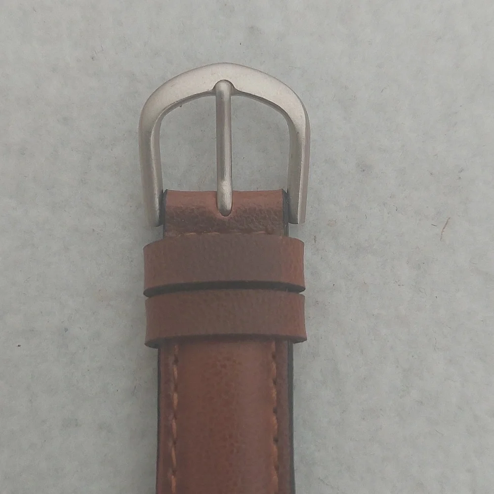 TIME MAGAZINE Unisex quartz Silver Tone Brown Leather Watch NIB